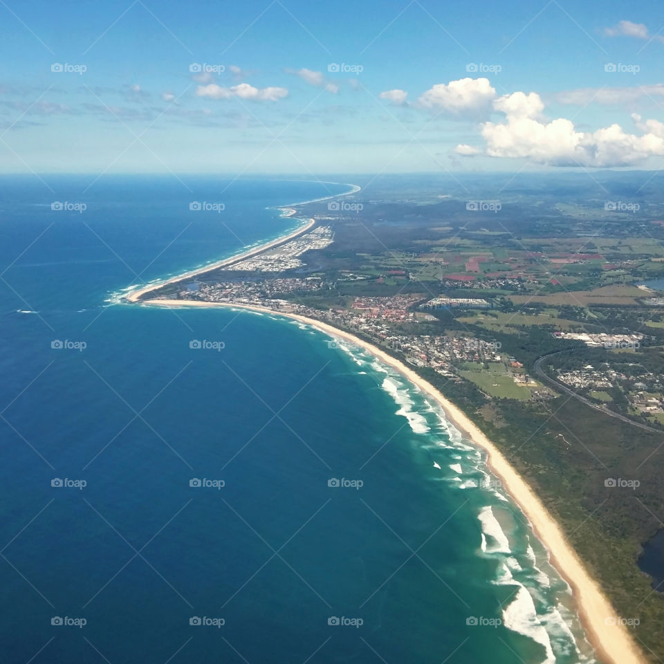 Flying over Australian coast