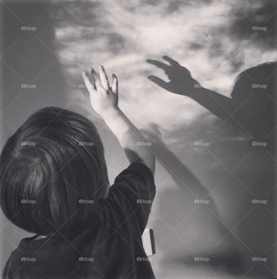 Childhood wonder, playing with light 