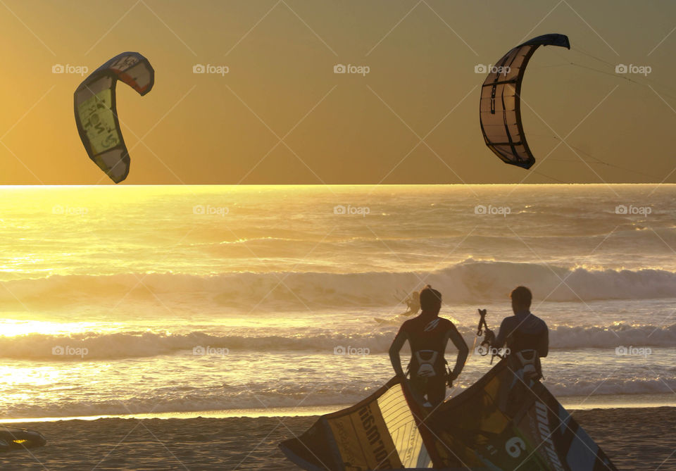 beach sunset kite sea by chris220252