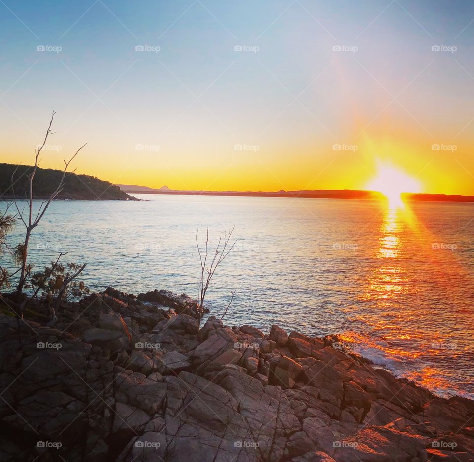 Sunset over the sea Noosa