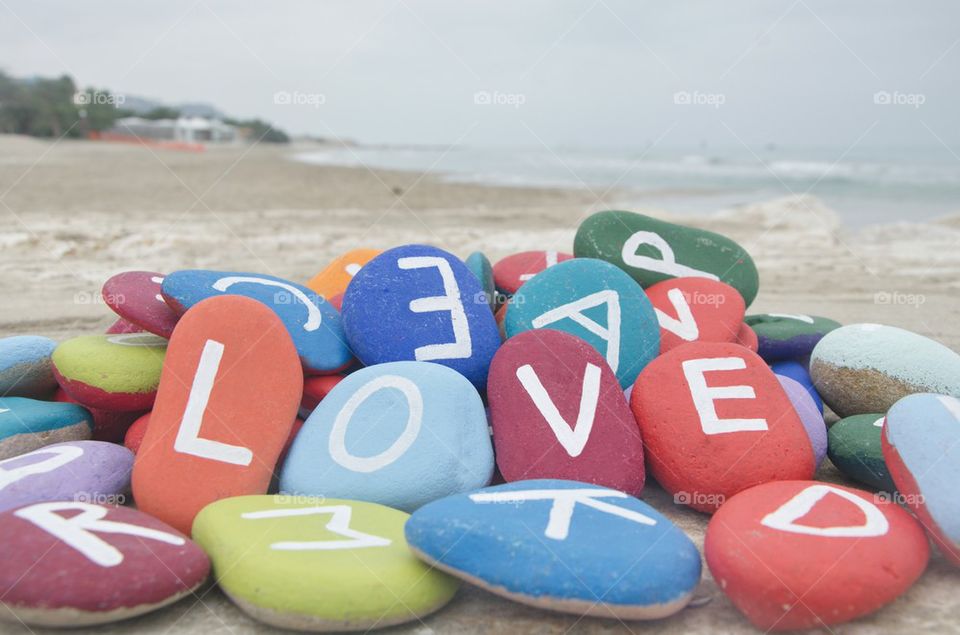 Love concept with stones cloud