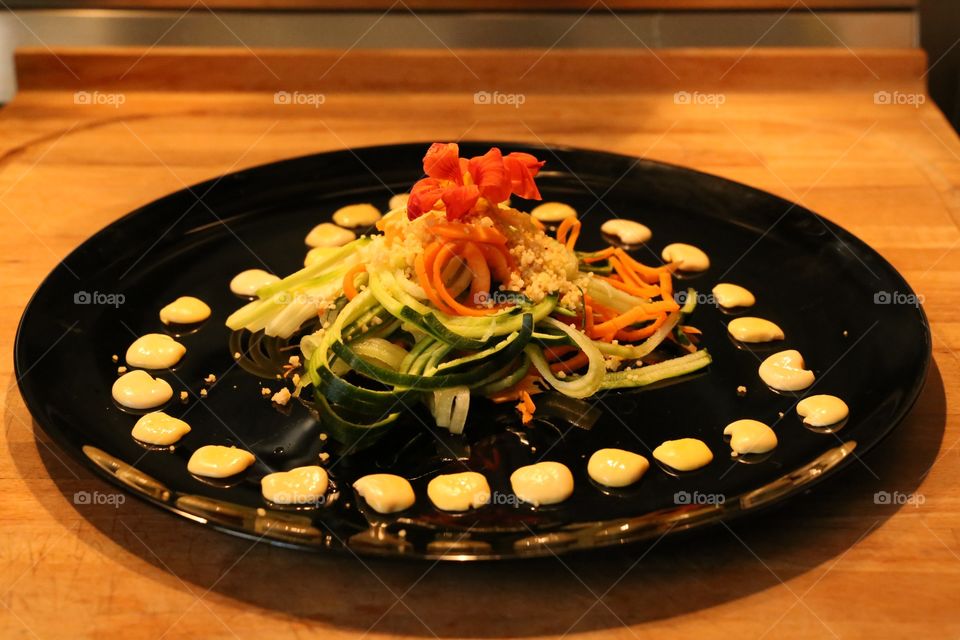 Spaghetti salad and cous cous