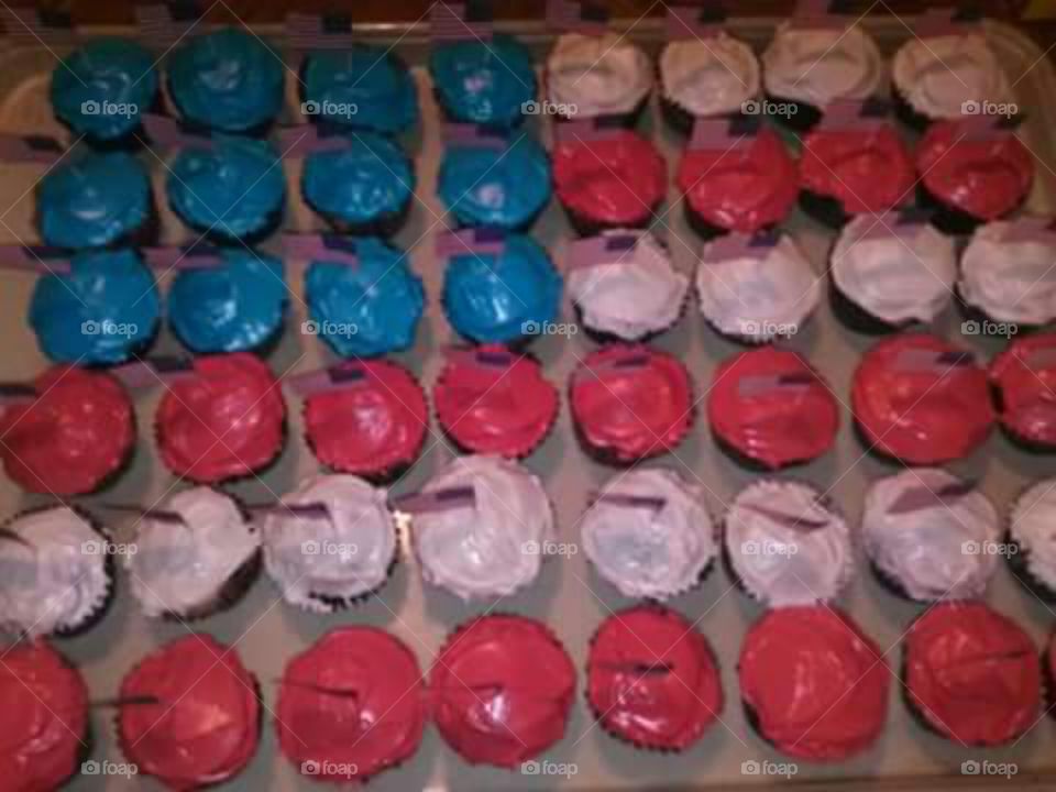 4th of July Cupcakes. Cupcakes that I made for a 4th of July party that I had at my home.