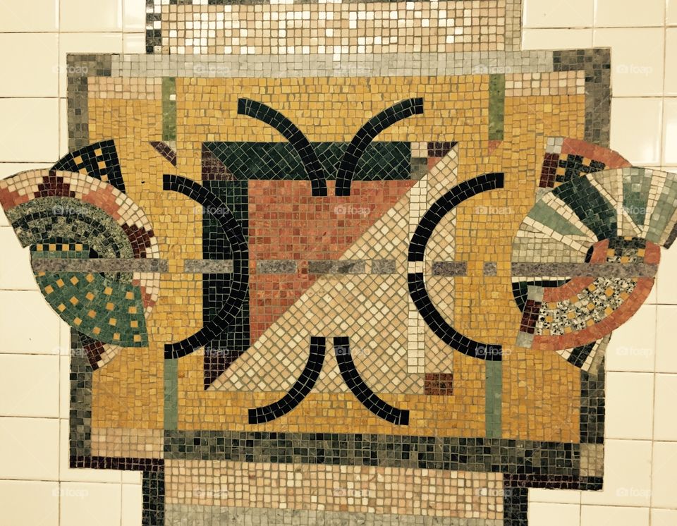 Nice mosaic pattern in subway.