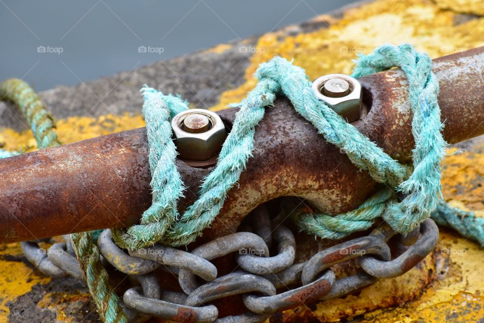 Tie down for a boat at Wailoa Sampan Basin Harbor in Hilo, Hawaii