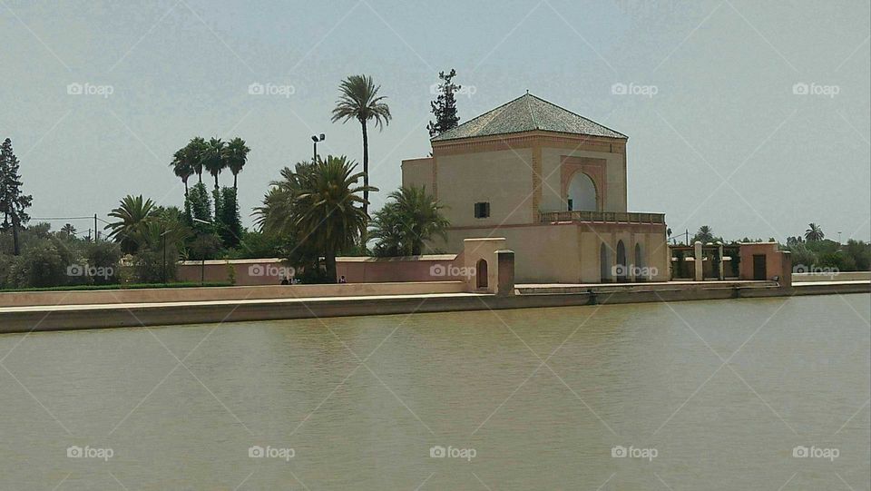 Water in urban city at  marrakech in Morocco.