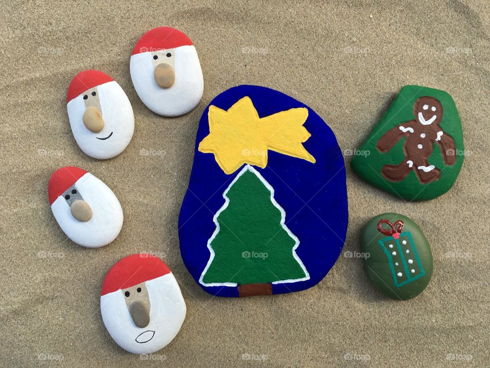 Christmas tree concept, stones composition