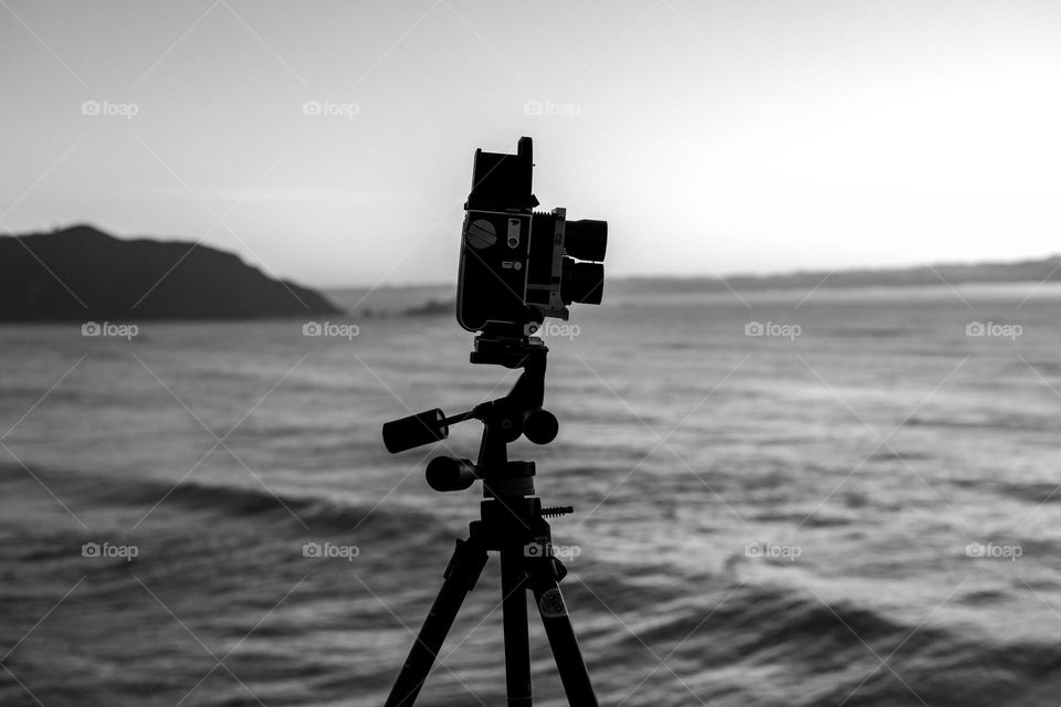 Film Camera on Tripod