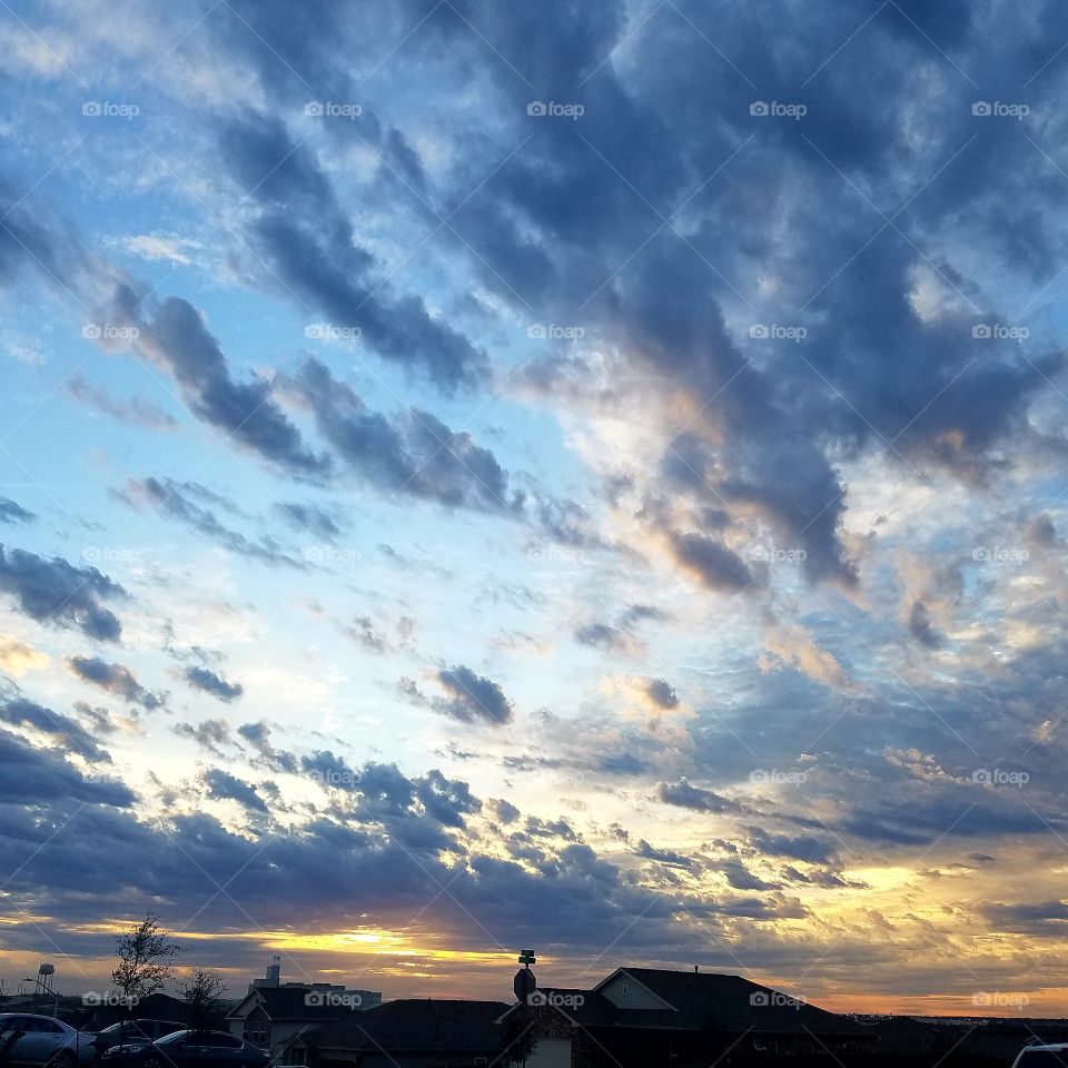 sunset clouds three