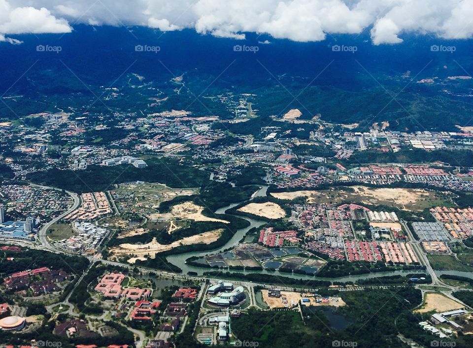 Kota Kinabalu top view. Travel. Asia. 