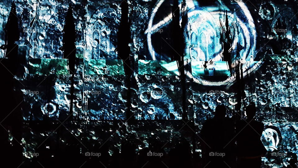 Light on the cathedral in Strasbourg in France