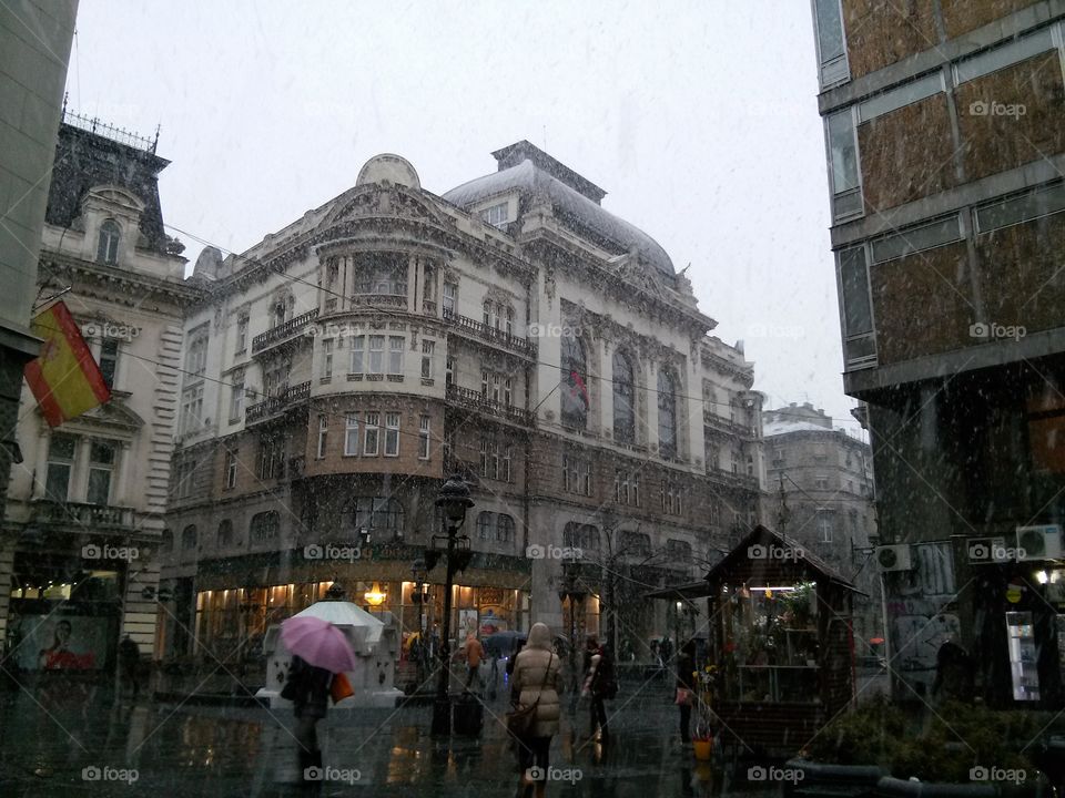 Snowing in beautiful Belgrade