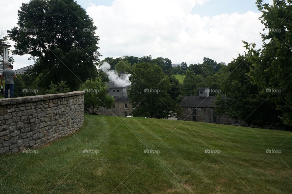 Hill view of Woodford Reserve Distillery in Versailles, Kentucky. 