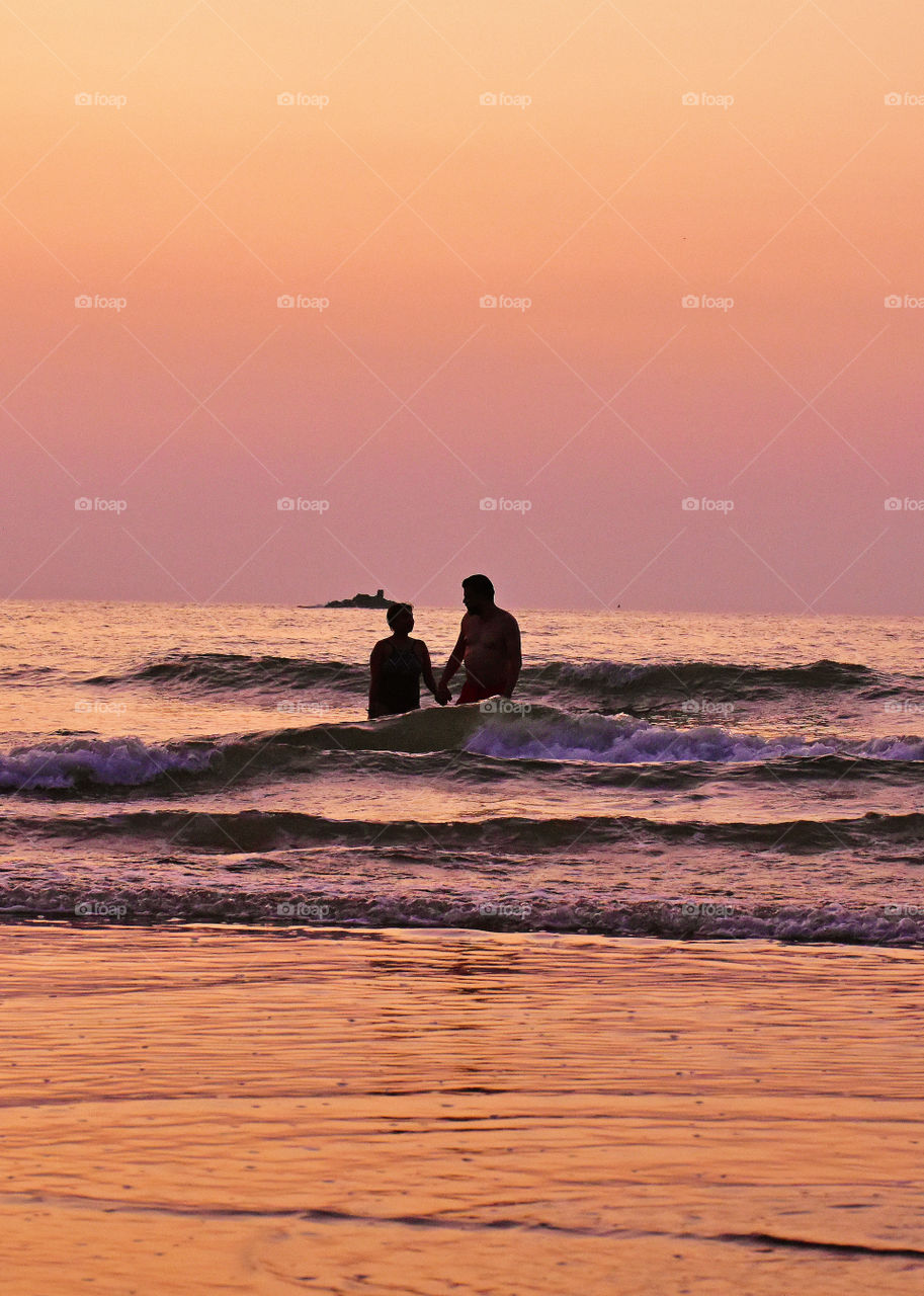 Romantic couple in a beach
