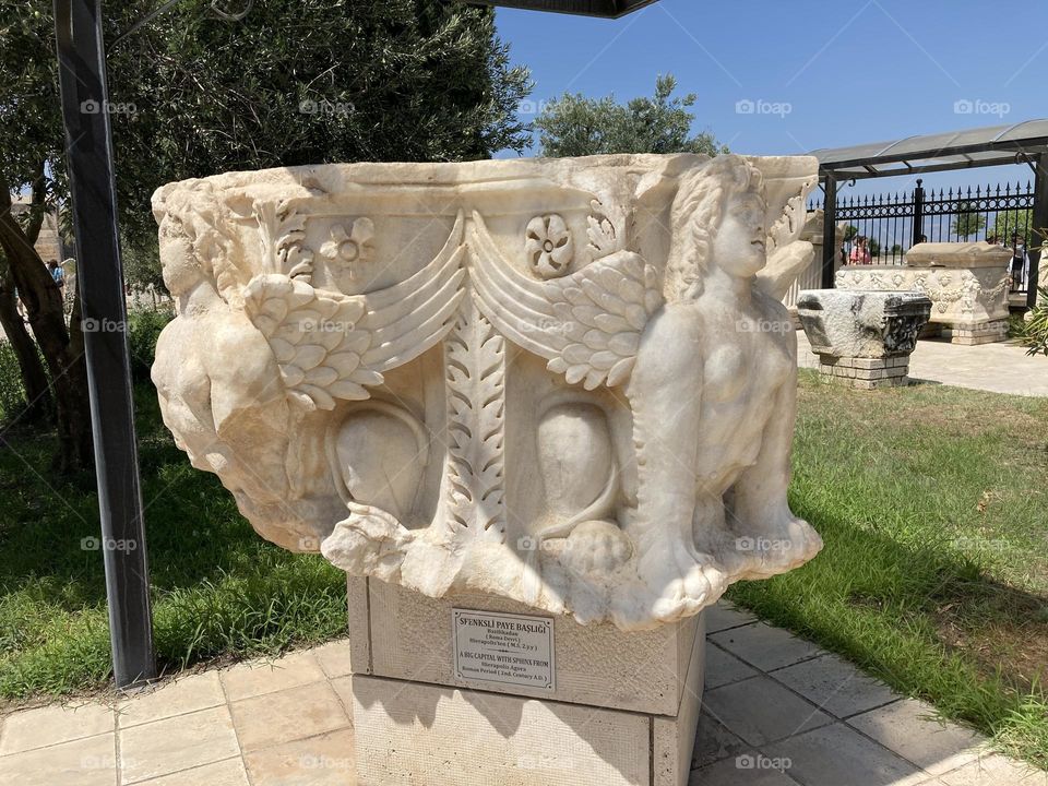 Ephesus ancient city. Sightseeing in Turkey. Hot sunny day in Kusadasi. Ancient ruins of historic places. To travel is to live. Museum in Ephesus 