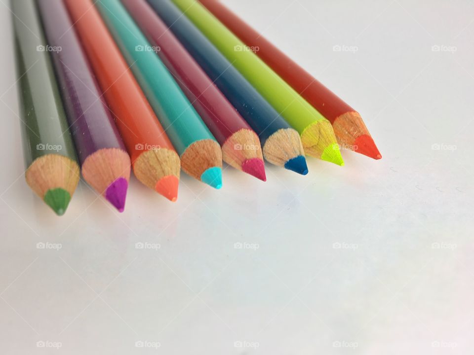 Row of colored pencils