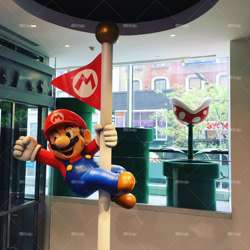 Statue of Mario at the Nintendo Store in New York City.