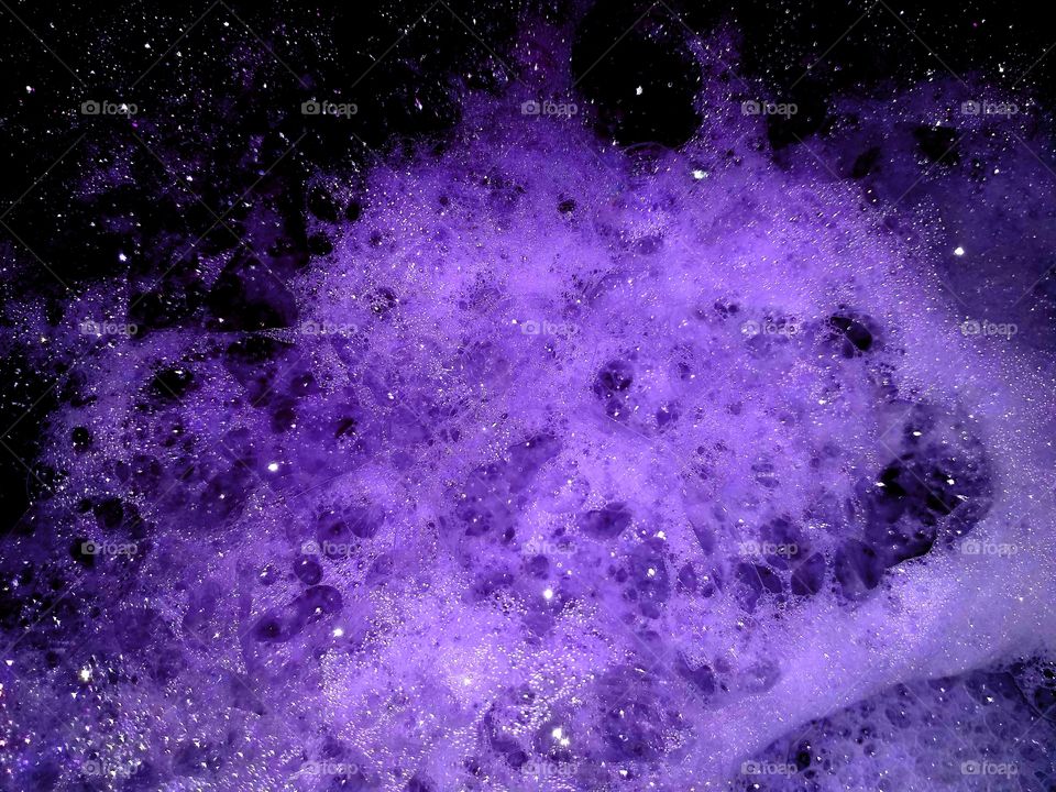 Space view purple bubbles