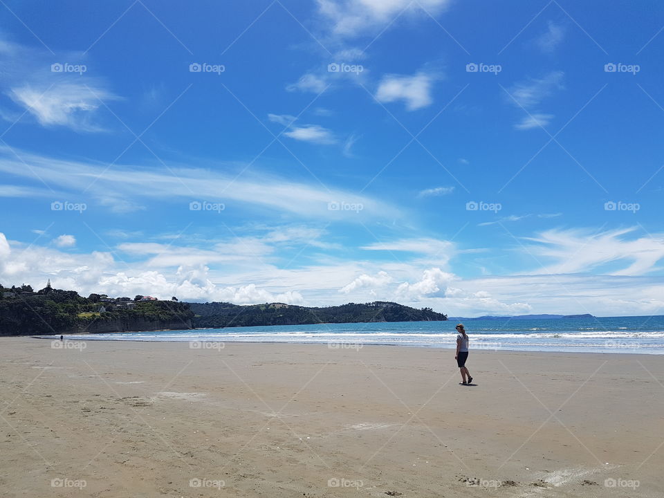 walking at a beach near Auckland,  New Zealand