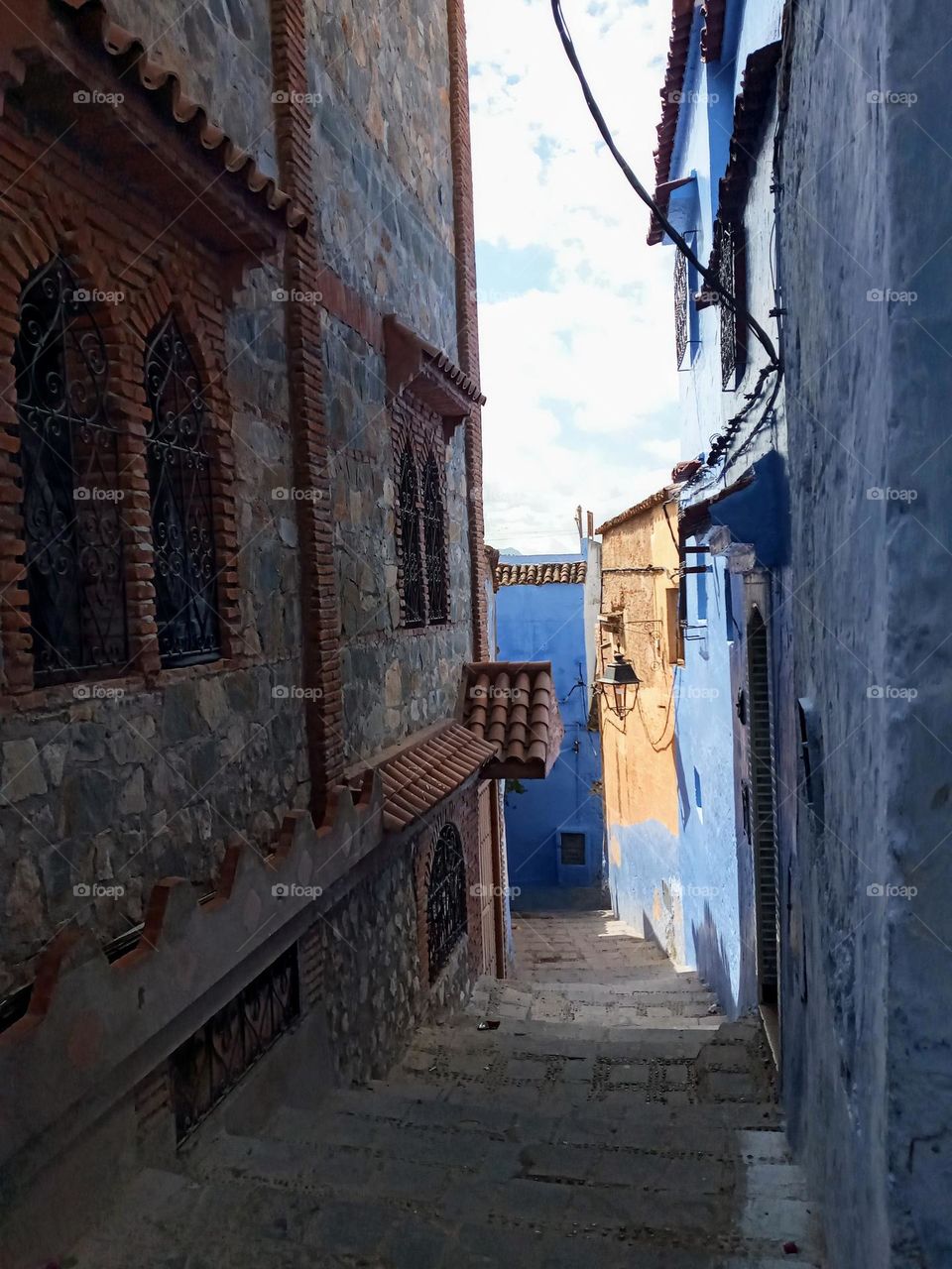 Alleys of chefchaouen city of morocco