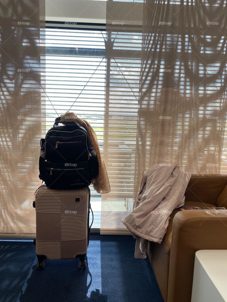 Waiting in the lounge for flight