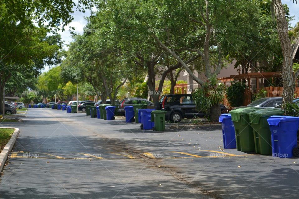 Dustbin on street