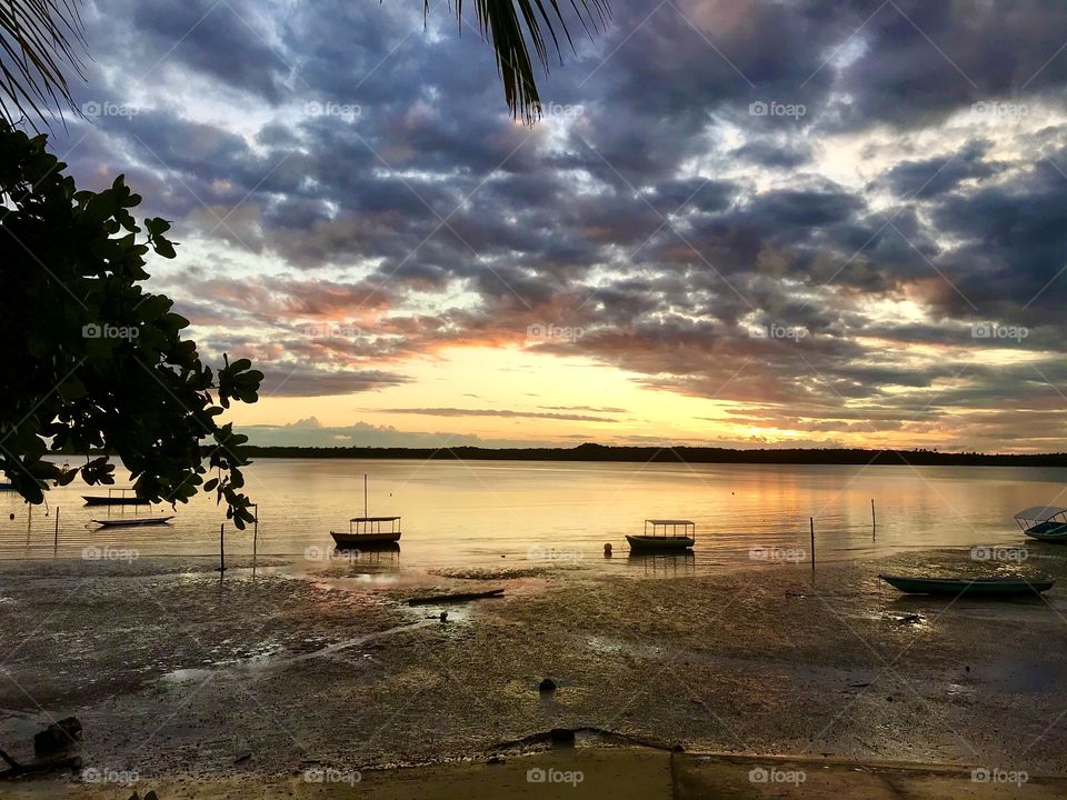 sunset on the island of Itaparica, Bahia, Brazil