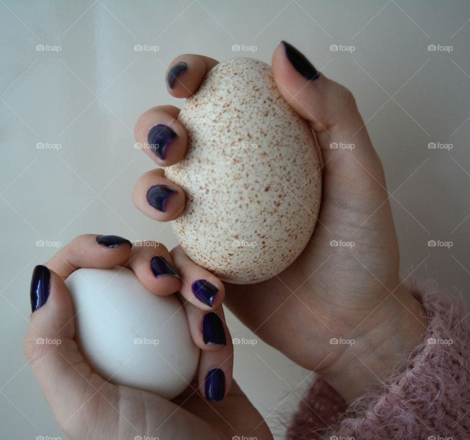 eggs in hands