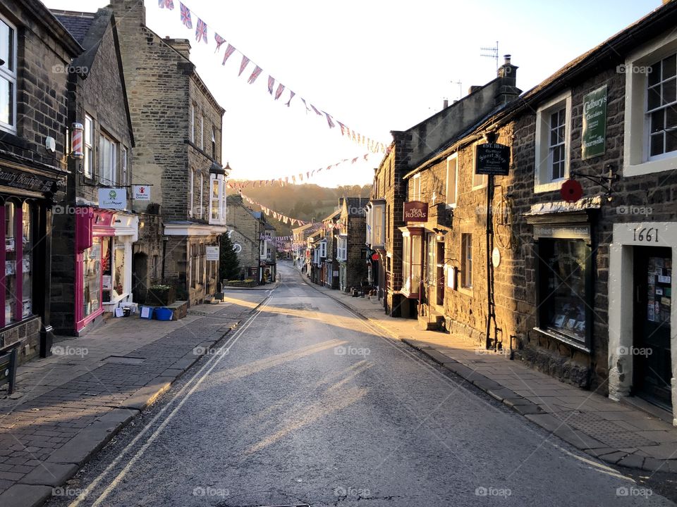 Pateley Bridge in the Yorkshire Dales on an autumn afternoon 