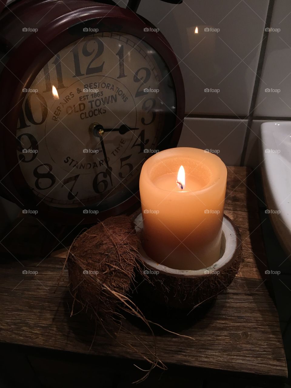 Candle and watch 