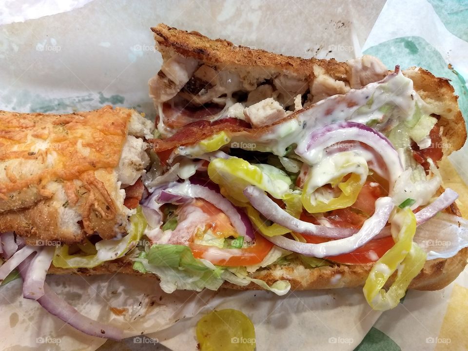 Subway footlong  chicken bacon ranch love