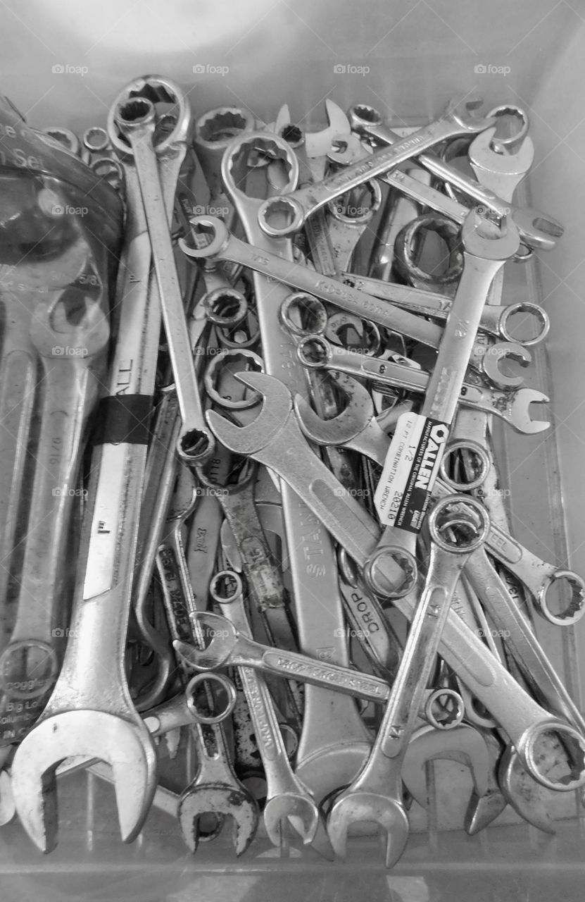 A variety of Box wrenches