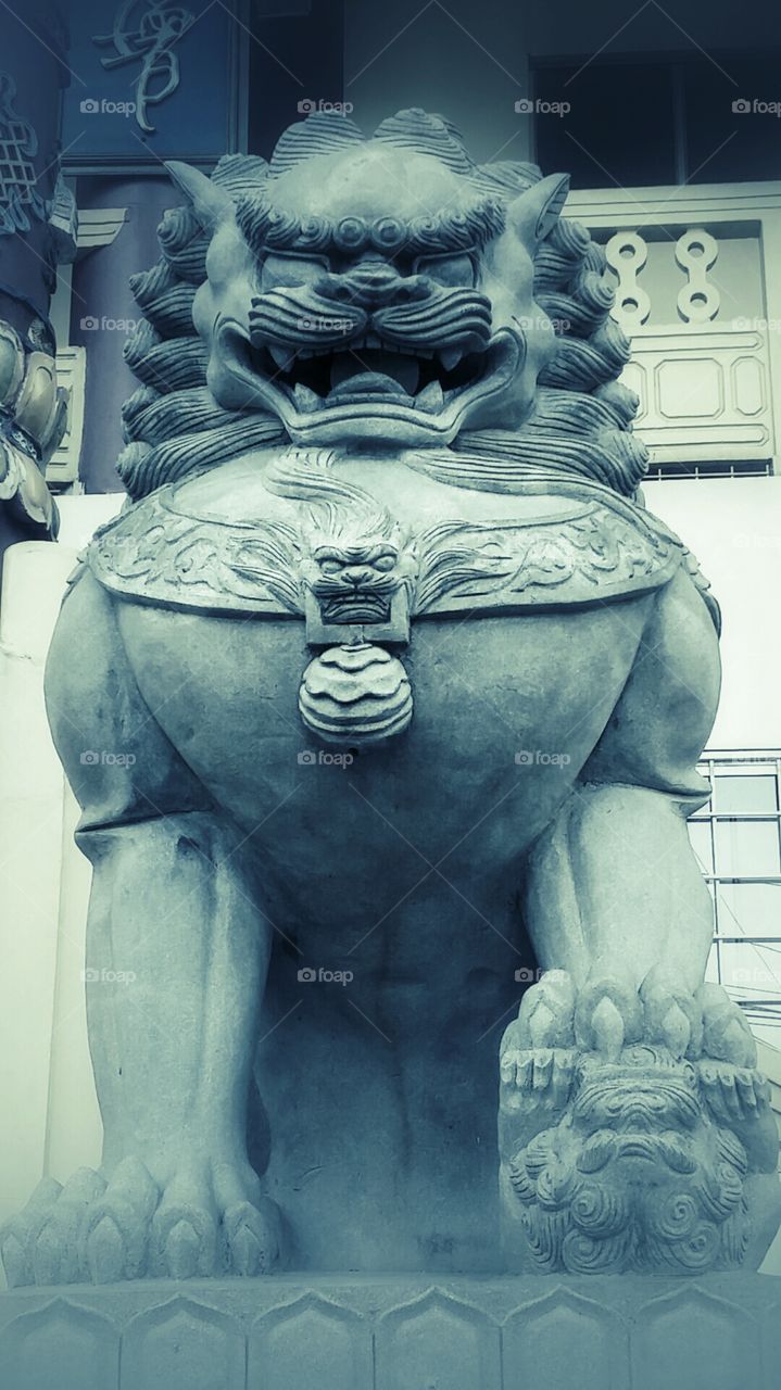 The Guardian Lion at the Budish temple