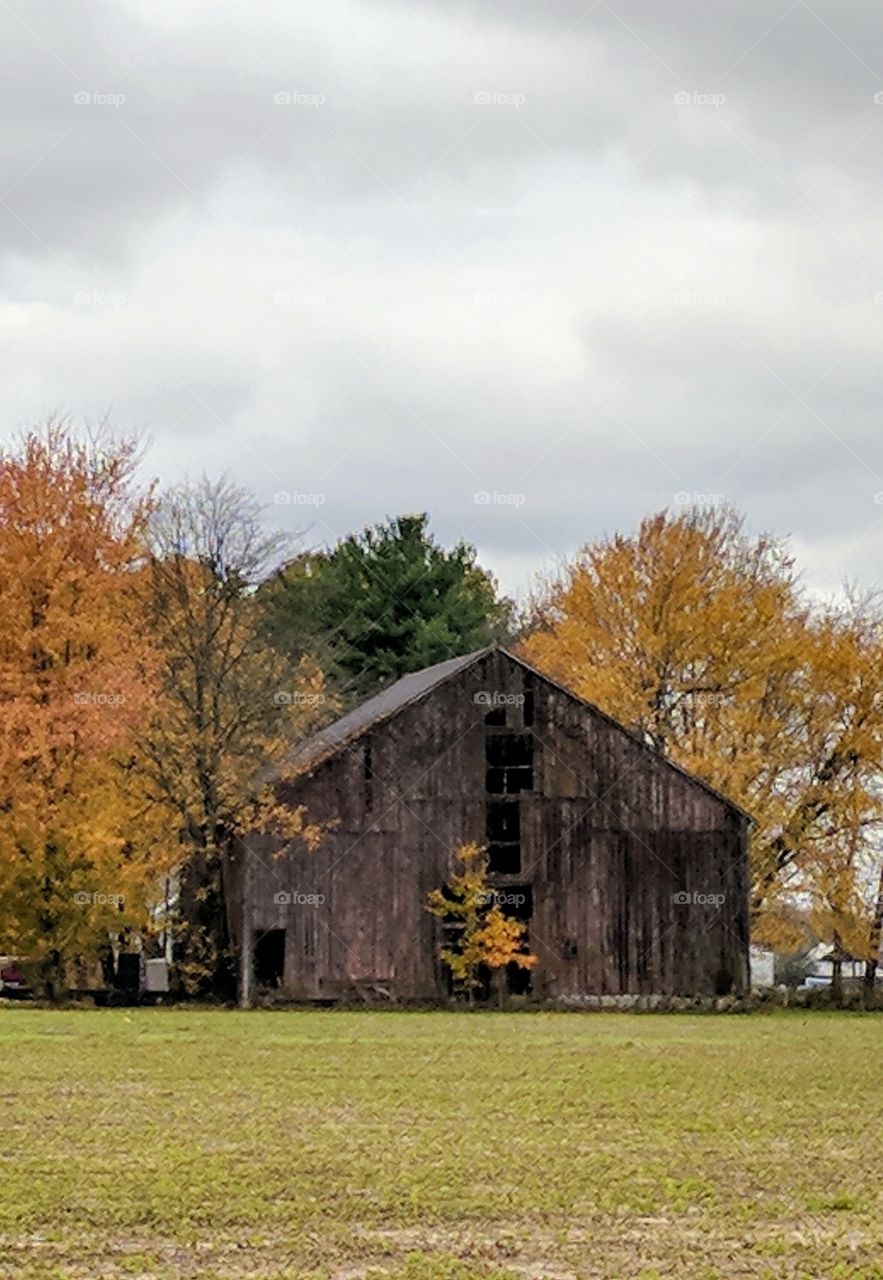 old barn in fall