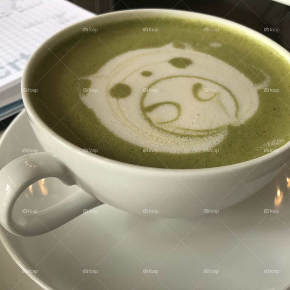 Matcha latte art