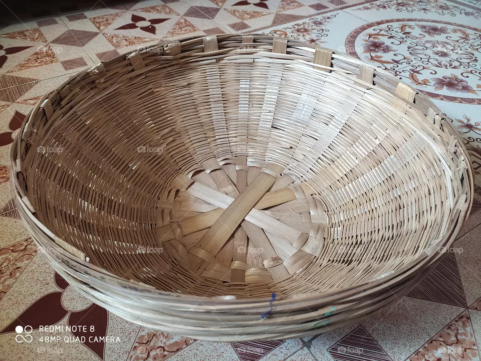 indian handmade basket using bamboo tree