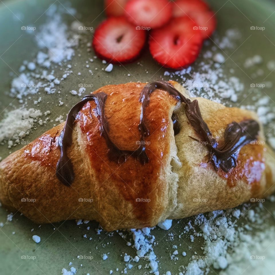 Life is sweet!. I made chocolate croissants for my hubby.