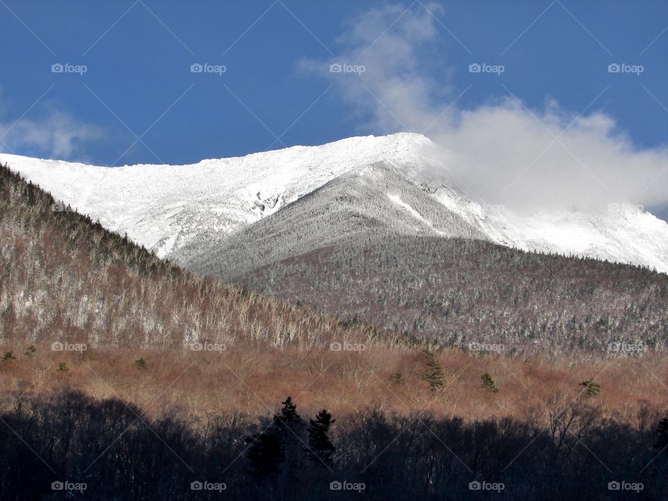 Snow covered Franconia notch state Park