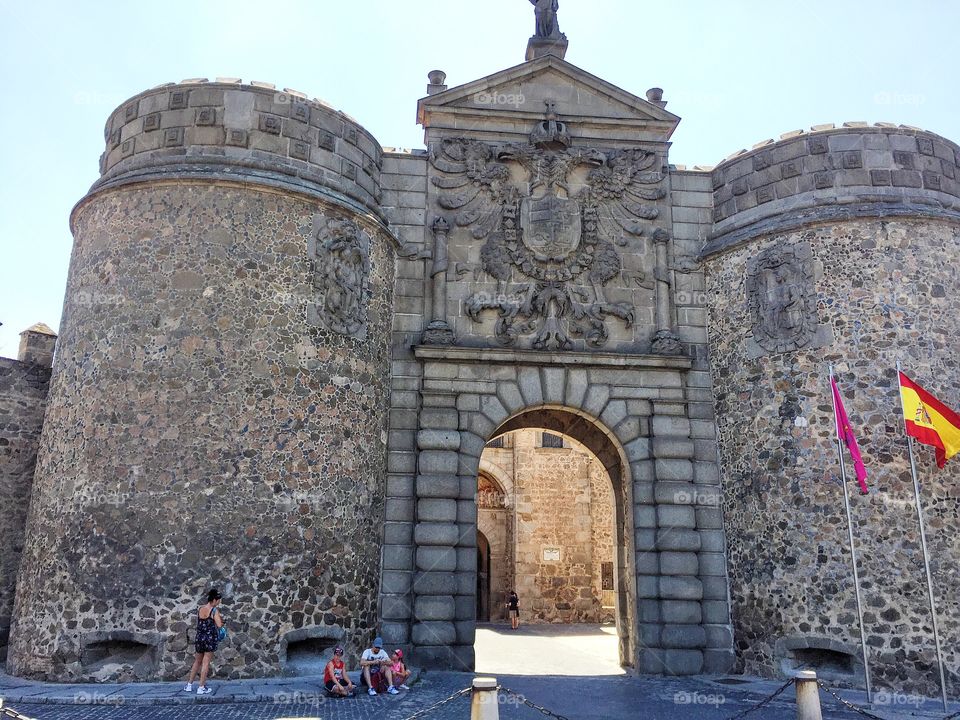 In front of one of the gates to Toledo 