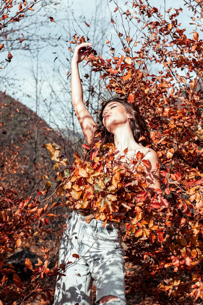 stunning woman wearing nature