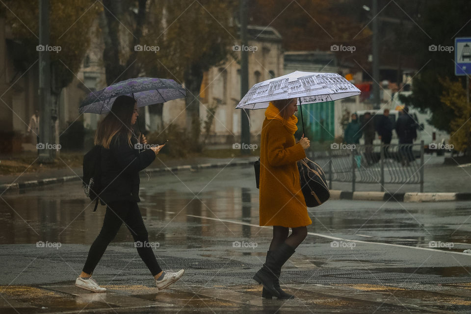 people under rain