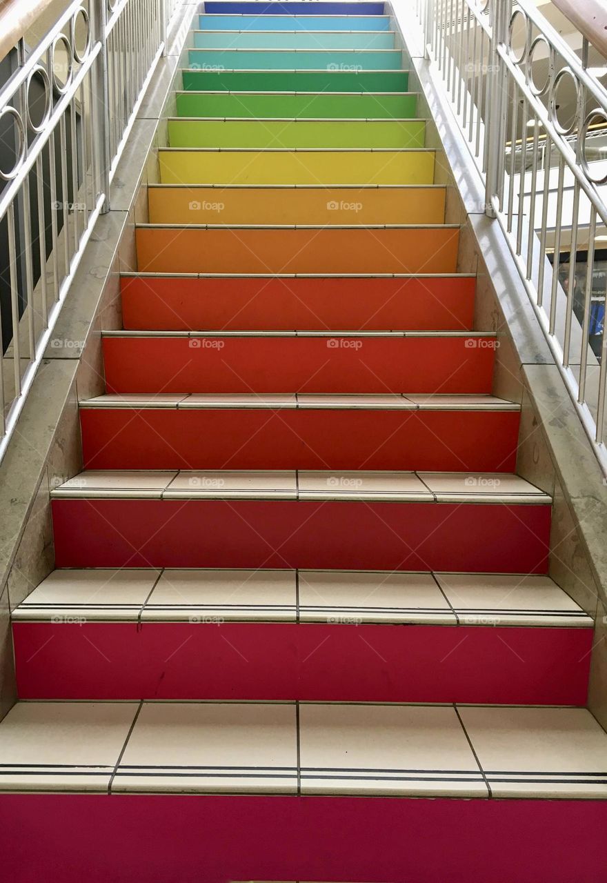 Colourful staircase💜💛 💚🧡