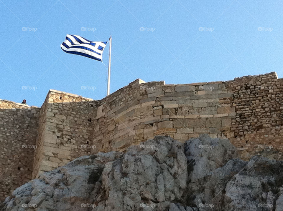flag greece greek acropolis by jeanello