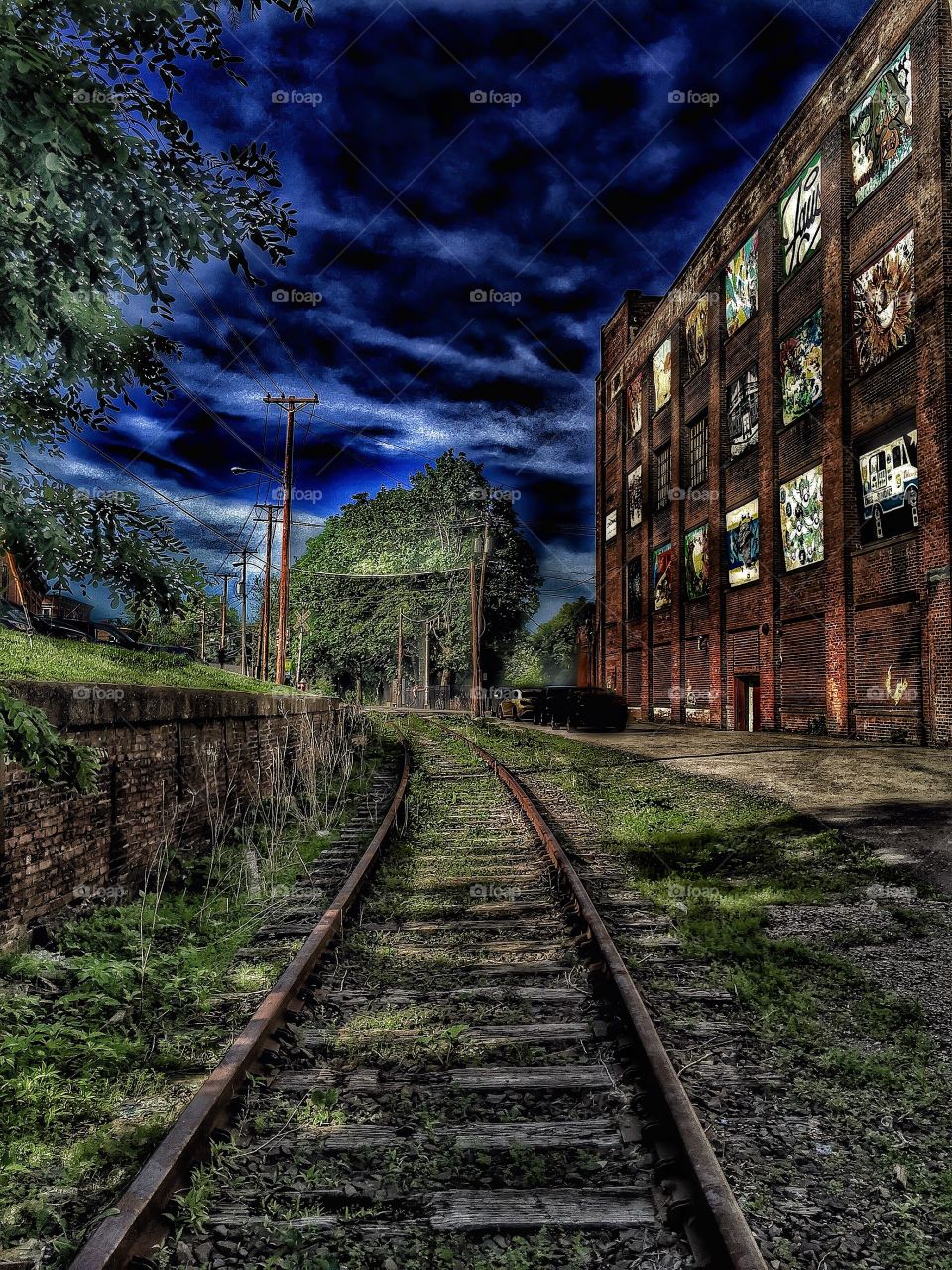Abandoned post-apocalypse rail. An abandoned railway after the apocalypse