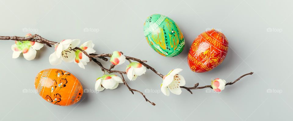 Colored eggs in shape