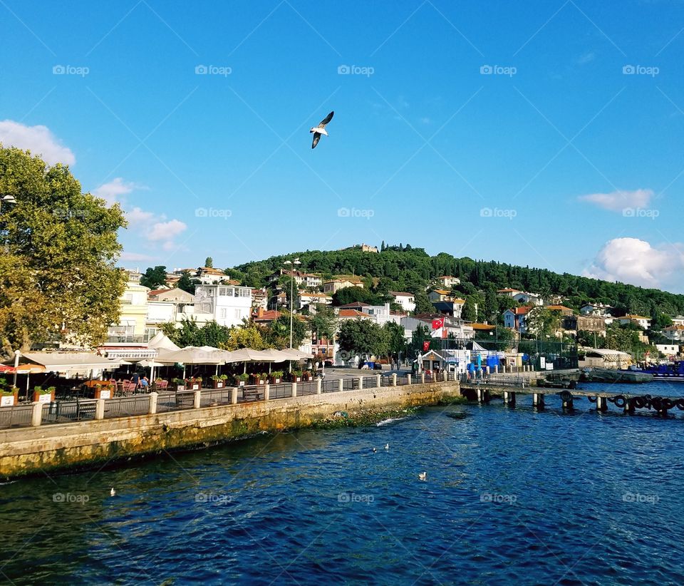 docking at a small coastal suberb of Istanbul Turkey