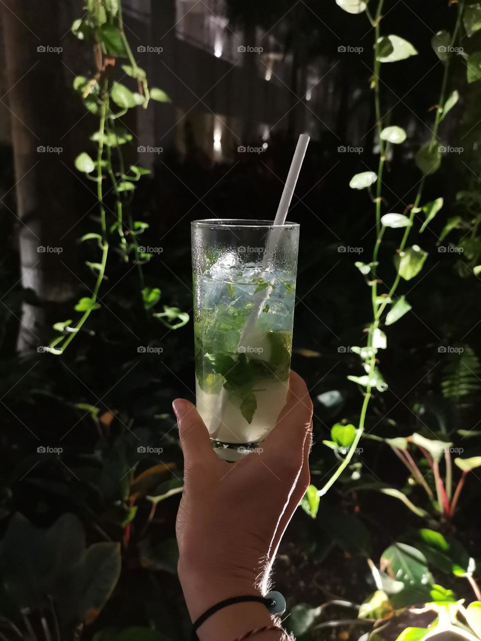 Cocktails mojito. Green, mint fresh.