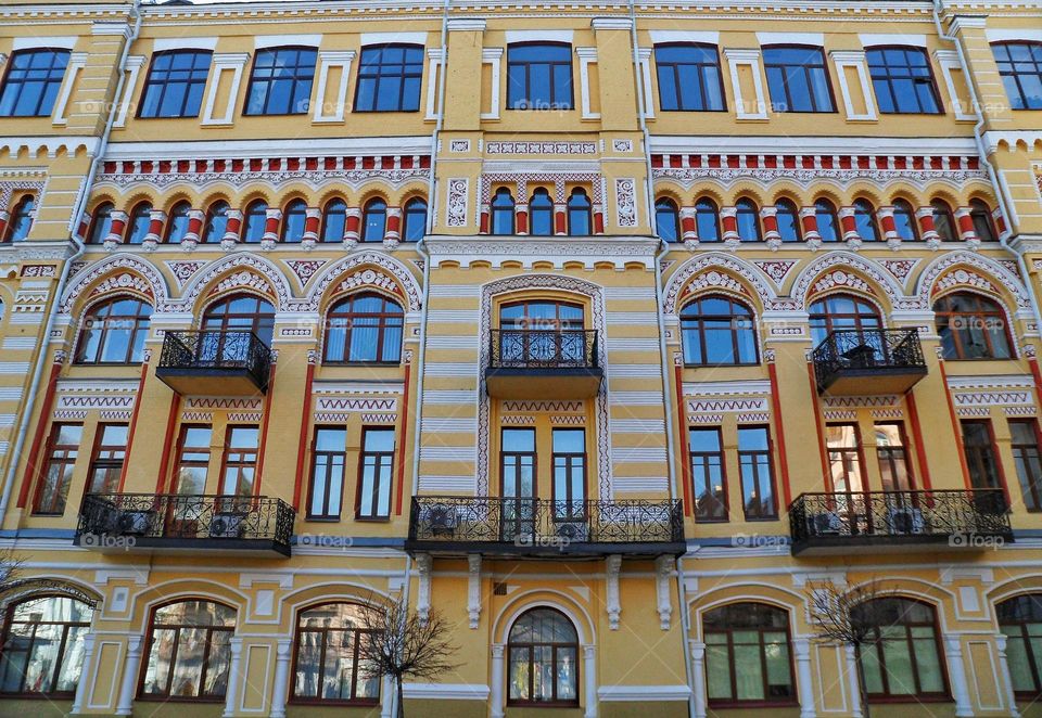 old architecture of Kiev city building