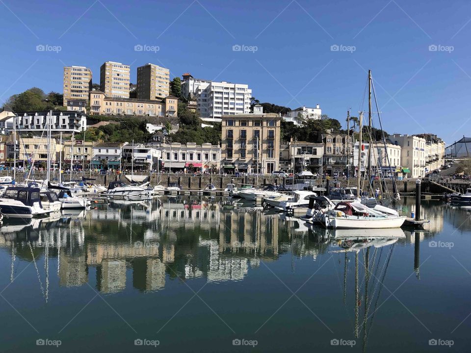 Torbay in Devon, the English Riviera in full glorious sunshine on the Harbour