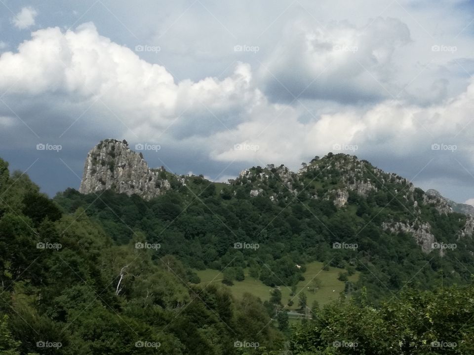 Mountain in the summer